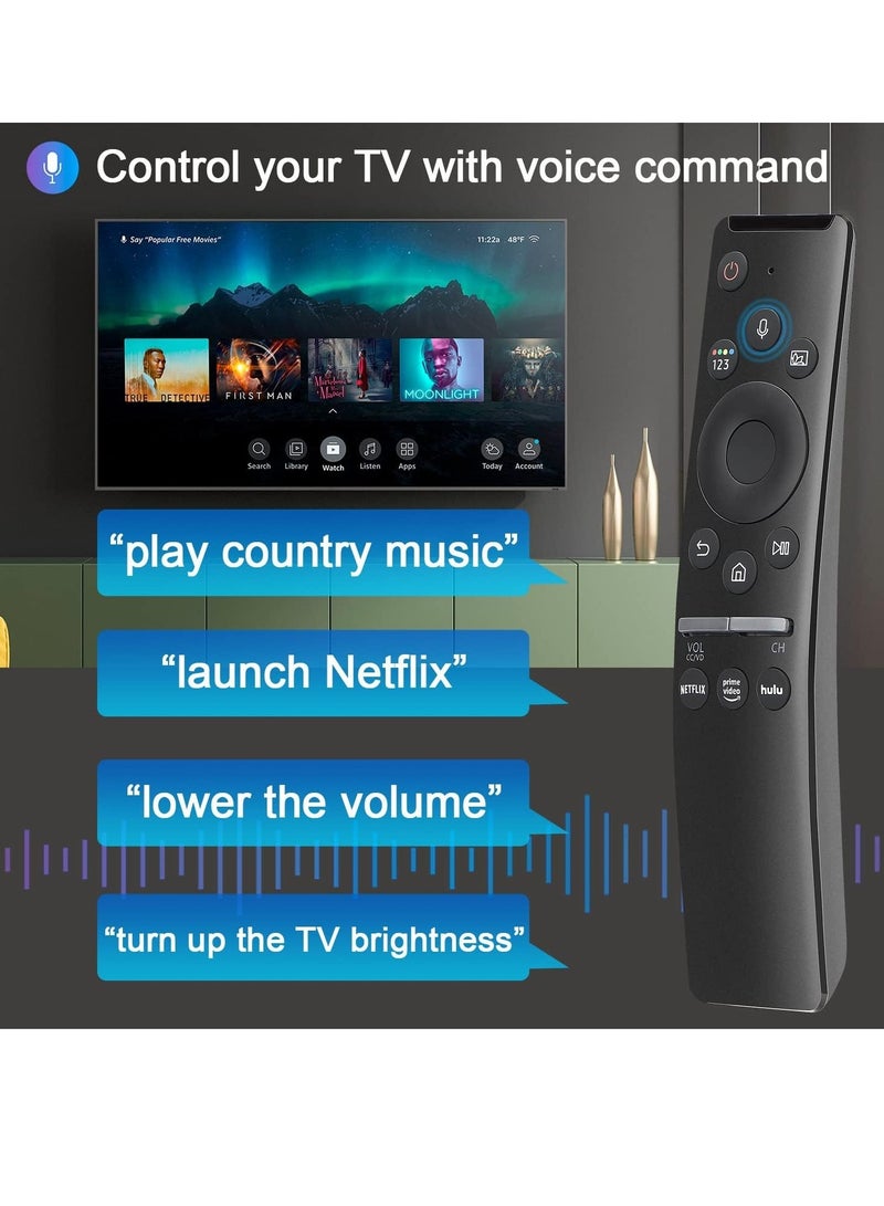 Universal Voice Remote Control for Samsung Smart TV LED QLED 4K 8K UHD Crystal Frame HDR Curved Smart TVs, with Shortcut Buttons for Netflix, Prime Video,