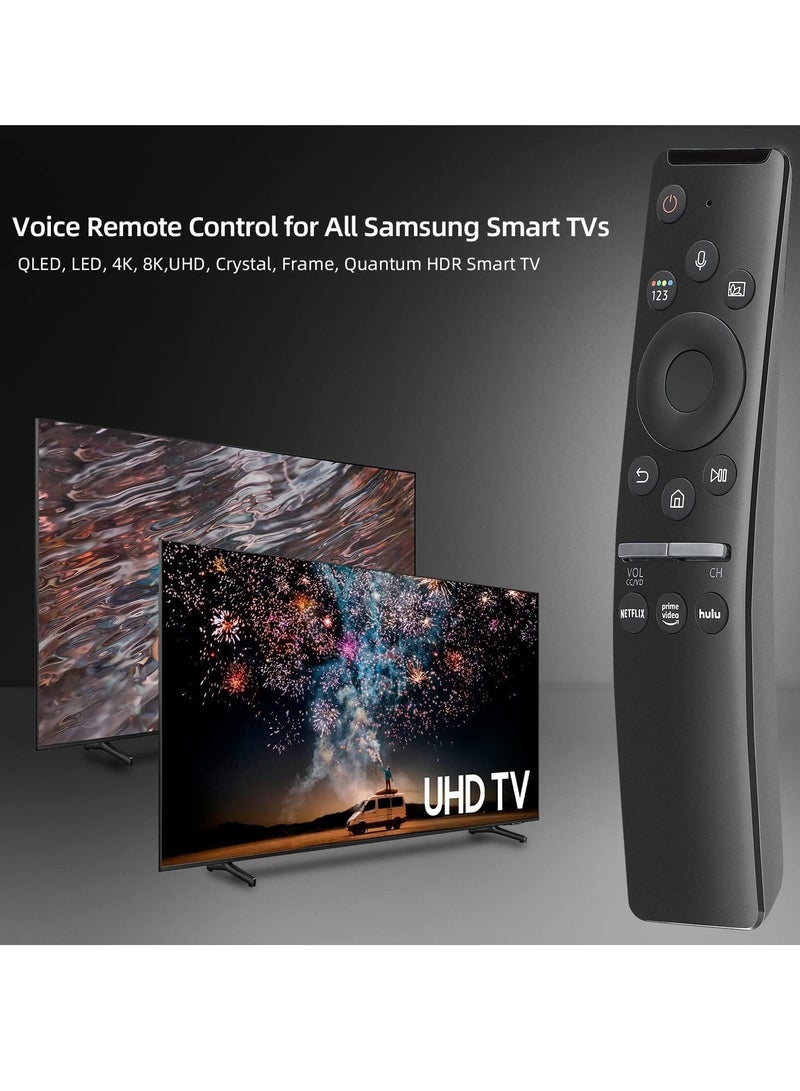 Universal Voice Remote Control for Samsung Smart TV LED QLED 4K 8K UHD Crystal Frame HDR Curved Smart TVs, with Shortcut Buttons for Netflix, Prime Video,