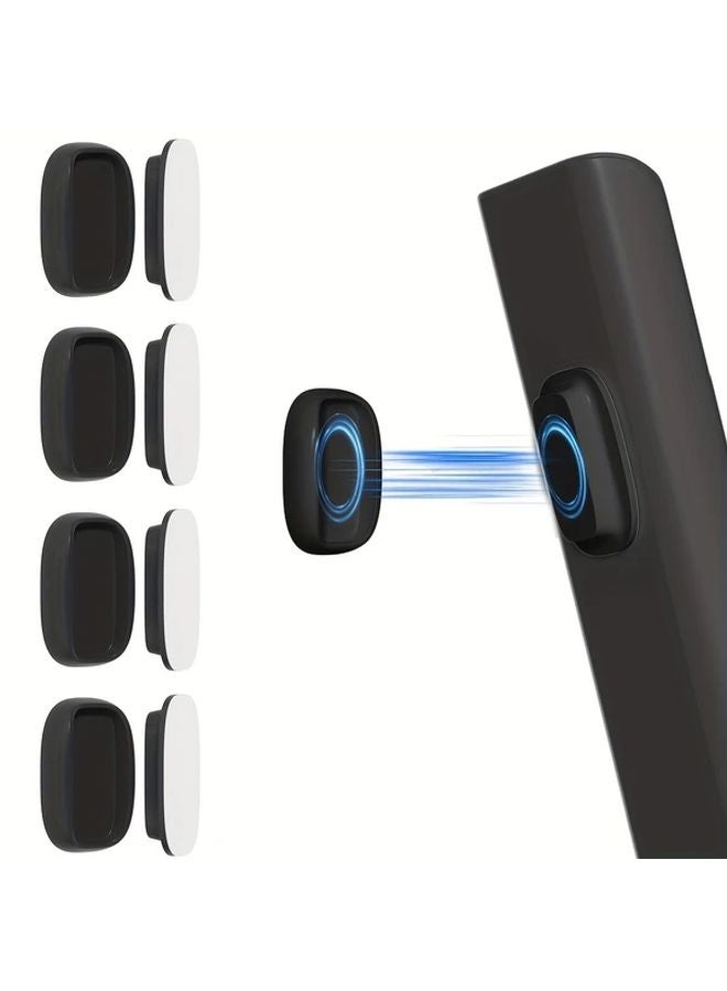 قطعتان حامل مغناطيسي أسود للتحكم عن بعد مثبت على الحائط رف بلاستيكي ذاتي اللصق - Image 2