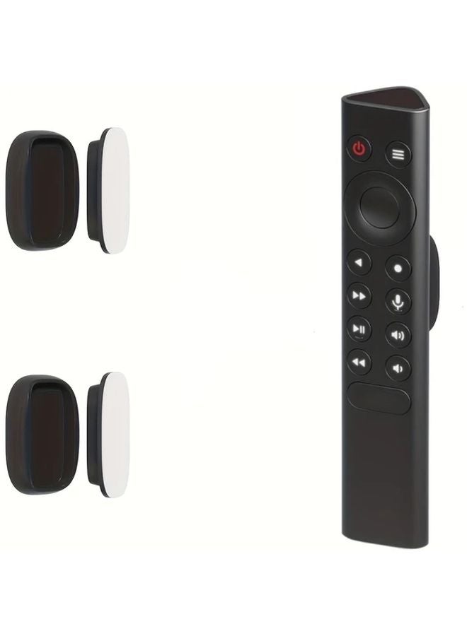 قطعتان حامل مغناطيسي أسود للتحكم عن بعد مثبت على الحائط رف بلاستيكي ذاتي اللصق - Image 1