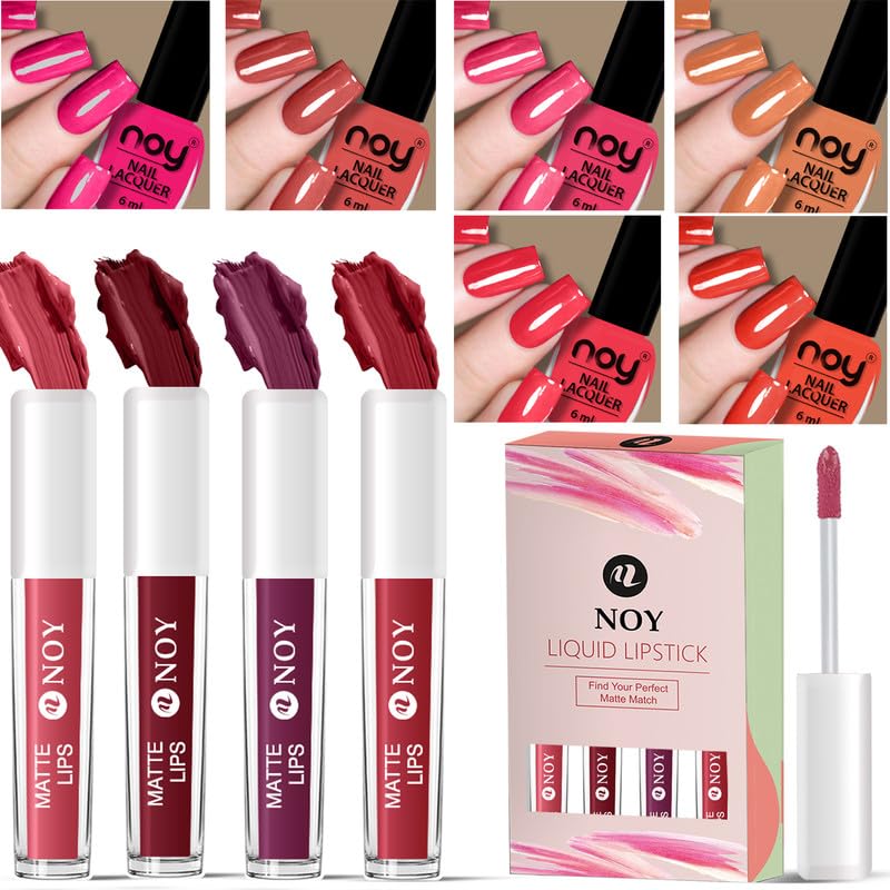 Noy Nude Nail Paint Kit 113 Perfectly Coordinated Nail Paint Liquid Lipstick Set For A Bold Flawless Beauty Finish - Image 1