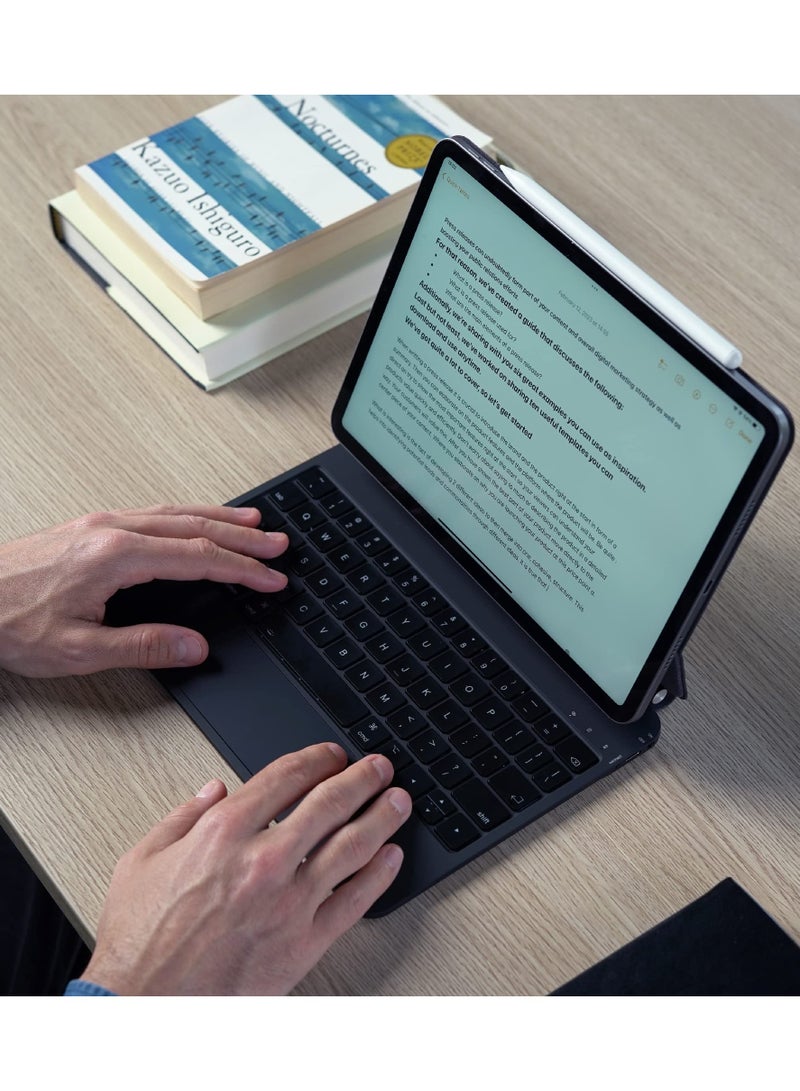 نيو حافظة لوحة المفاتيح السحرية لجهاز iPad Pro مقاس 13 بوصة (M4، 2024) - غطاء لوحة مفاتيح بلوتوث لاسلكية مع لوحة تتبع متعددة اللمس ومفاتيح بإضاءة خلفية وحامل مغناطيسي عائم - Image 2