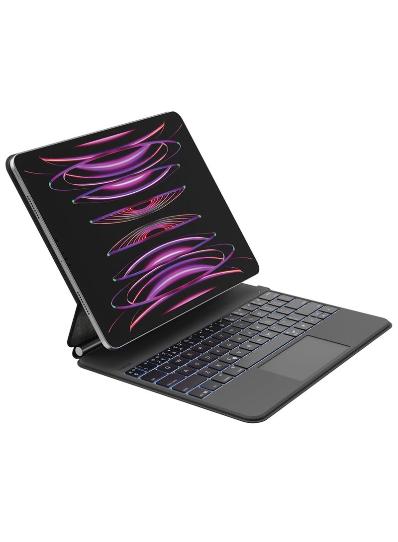 نيو حافظة لوحة المفاتيح السحرية لجهاز iPad Pro مقاس 13 بوصة (M4، 2024) - غطاء لوحة مفاتيح بلوتوث لاسلكية مع لوحة تتبع متعددة اللمس ومفاتيح بإضاءة خلفية وحامل مغناطيسي عائم - Image 1