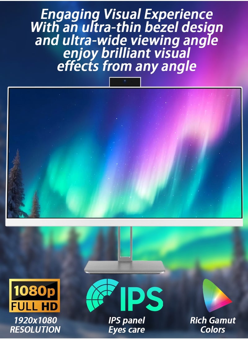 HILUKE 23.8" Full HD All-in-One Desktop Computer - Intel i7 7700- Windows 10 pro, 16GB RAM, 512GB SSD, Dual-Band WiFi, HDMI, USB 3.0, FHD IPS Display office Computer with Keyboard, Mouse, 3MP Camera  - Image 4