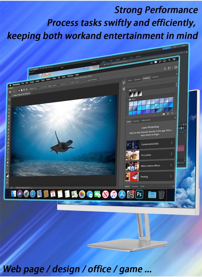 HILUKE 23.8" Full HD All-in-One Desktop Computer - Intel i7 7700- Windows 10 pro, 16GB RAM, 512GB SSD, Dual-Band WiFi, HDMI, USB 3.0, FHD IPS Display office Computer with Keyboard, Mouse, 3MP Camera  - Image 3