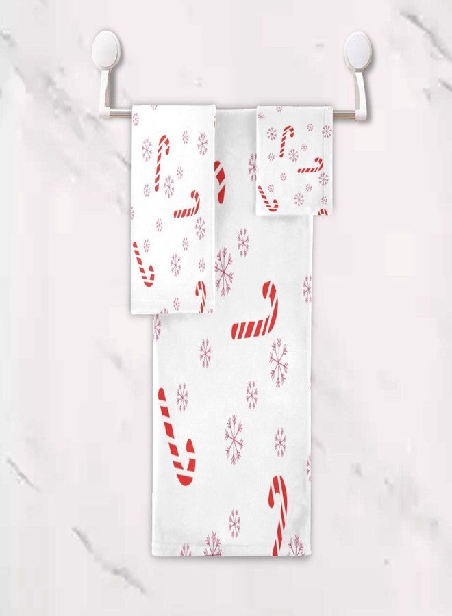 BOESI Christmas Cane Candy 3 Piece Towel Set, Bath Towel Set, Soft and Comfortable, Absorbent, Suitable for Home, Hotel, Beach, Travel, Sports - Image 5