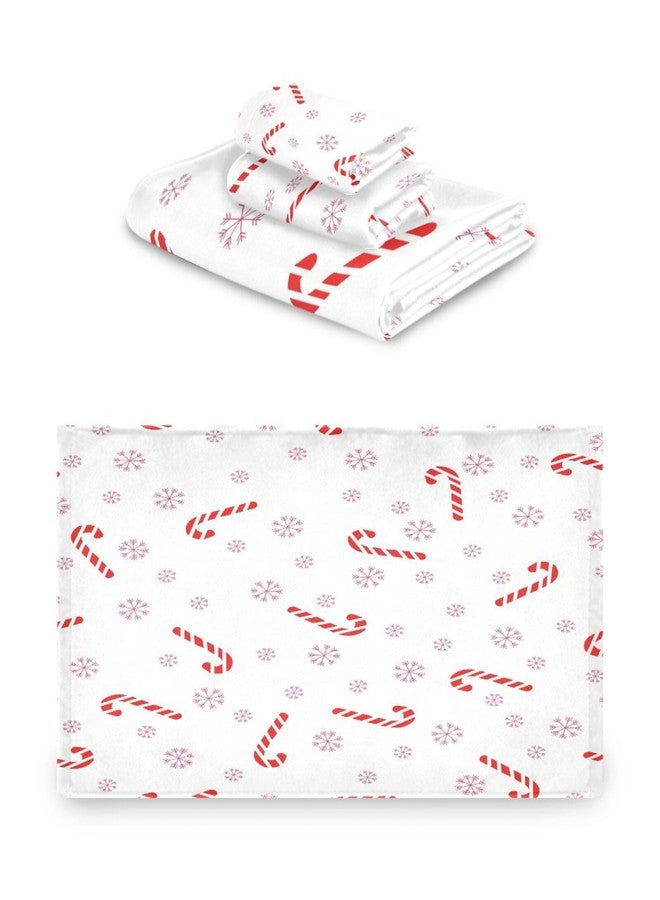 BOESI Christmas Cane Candy 3 Piece Towel Set, Bath Towel Set, Soft and Comfortable, Absorbent, Suitable for Home, Hotel, Beach, Travel, Sports - Image 2