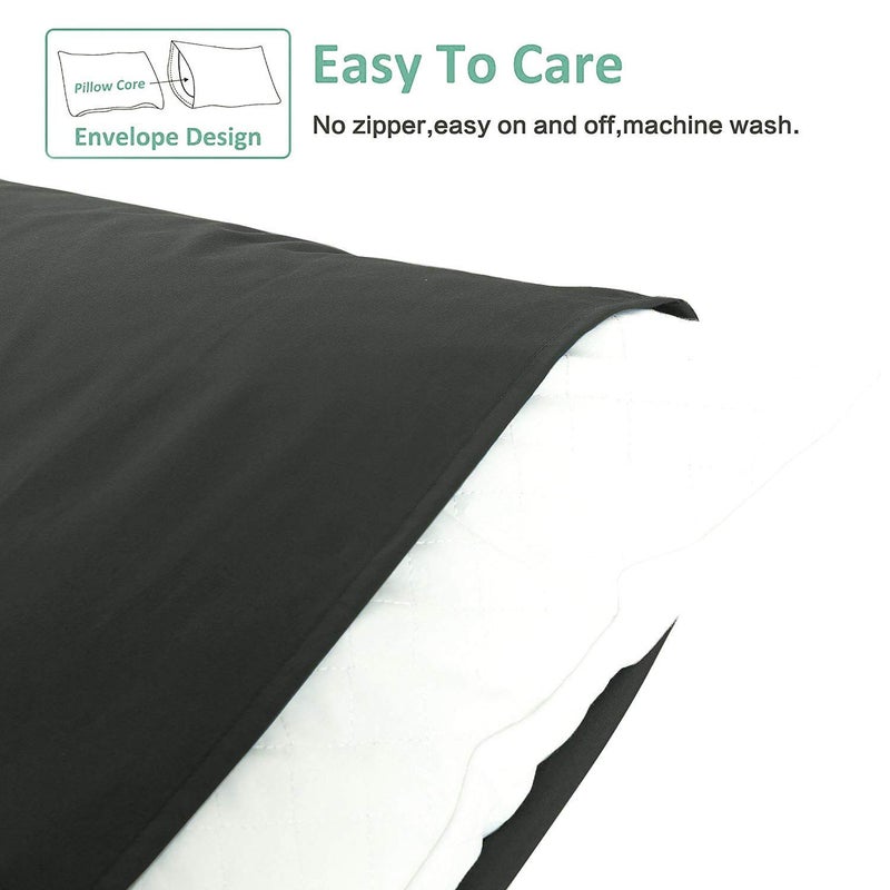 NTBAY Queen Pillowcase Set - 4 Pack Brushed Microfiber 20x30 Pillowcases - Soft, Wrinkle-Free, Fade-Resistant, Stain-Resistant, Dark Grey Pillowcases with Envelope Closure - 20x30 Inches, Dark Grey - Image 3