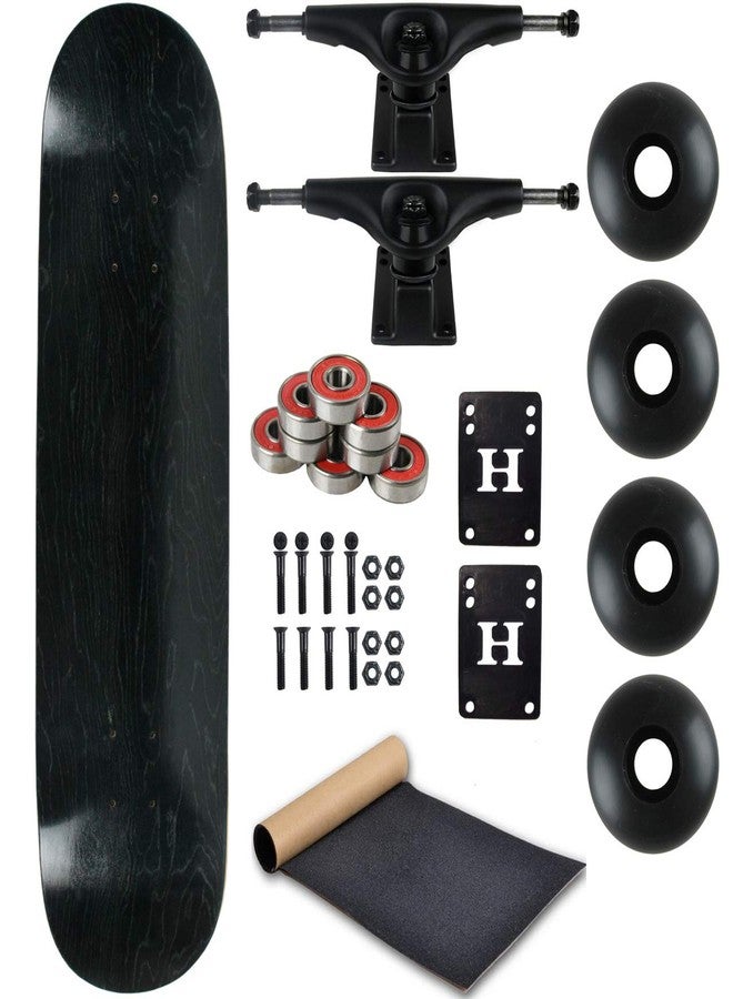 Moose Complete Skateboard Stain Black 8.5" with Black Trucks and Black Wheels - Image 1