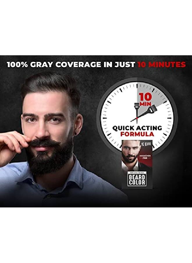 BEARDO - Beard Color For Men Natural Black | Long Lasting | No Ammonia | Easy To Apply | No Stain Formula | Skin Friendly | 30 Ml Color Developer 30 Ml Creme Colorant - Image 1