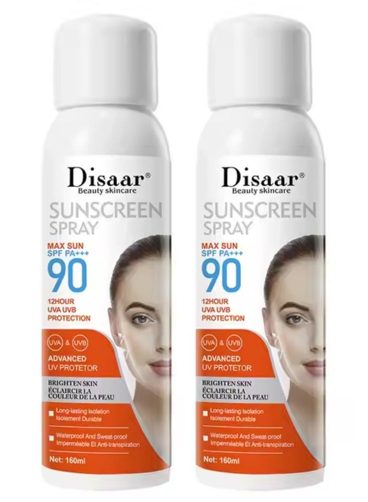 Disaar Two Pieces Of Sunscreen Spray Max Sun Spf 90 Advanced UV Protetor 2X160ml - Image 1