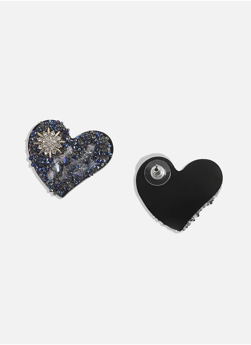 SOHI Star Heart Stud Earrings