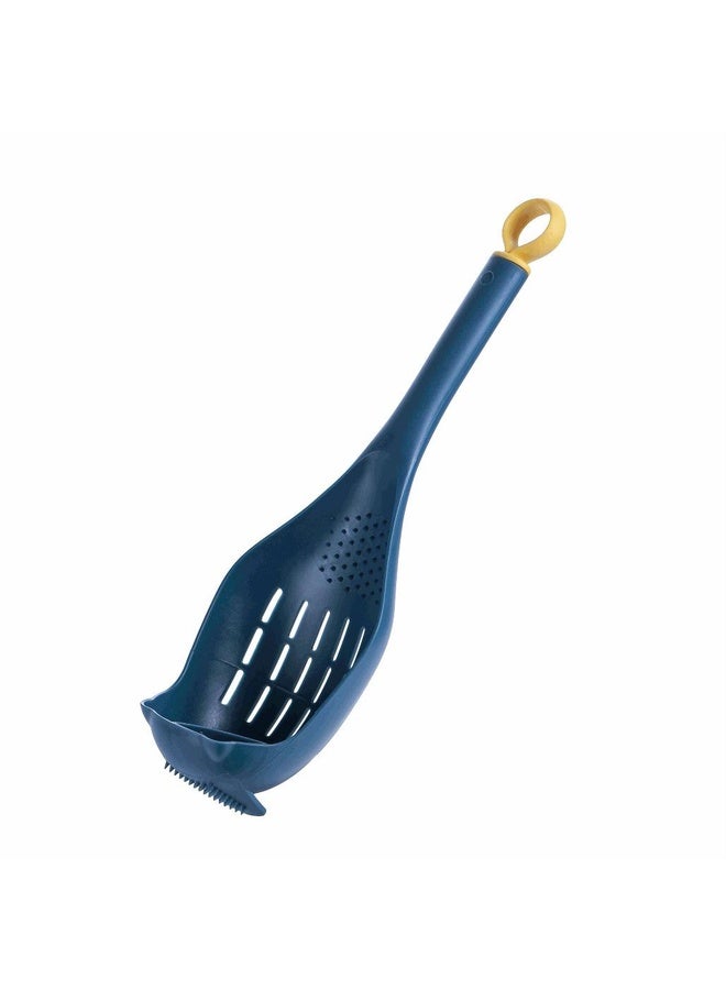 HuHa Multifunctional Garlic Press Filter Slotted Spoon Baby Food Grinding Tools(Deep Blue Yellow) - Image 1