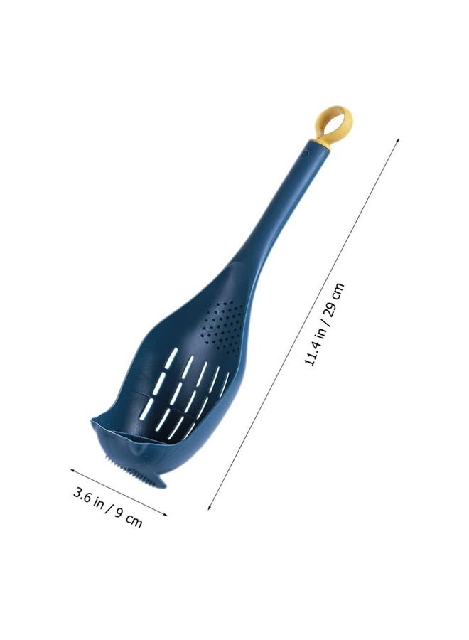 HuHa Multifunctional Garlic Press Filter Slotted Spoon Baby Food Grinding Tools(Deep Blue Yellow) - Image 3