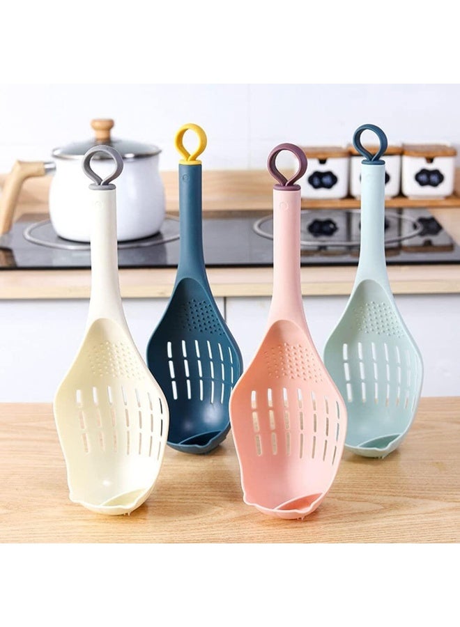HuHa Multifunctional Garlic Press Filter Slotted Spoon Baby Food Grinding Tools(Deep Blue Yellow) - Image 5
