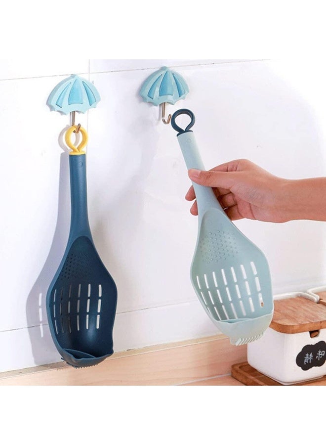 HuHa Multifunctional Garlic Press Filter Slotted Spoon Baby Food Grinding Tools(Deep Blue Yellow) - Image 4