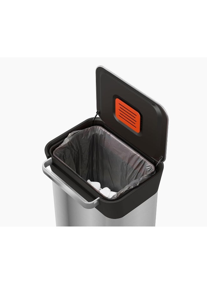 Joseph Joseph Joseph Joseph 30037 Intelligent Waste Titan Trash Can Compactor 8 gallon/30 liter Silver 30030  - Image 3