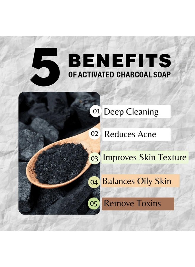 ONE WITH NATURE One With Nature 4Oz 6Pack Charcoal Soap Bar in Gift Box for Face, Body, Acne, All Skin Types - Contains Dead Sea Salt, Activated Charcoal, Shea Butter, Argan Oil and 21 Essential Minerals  - Image 2