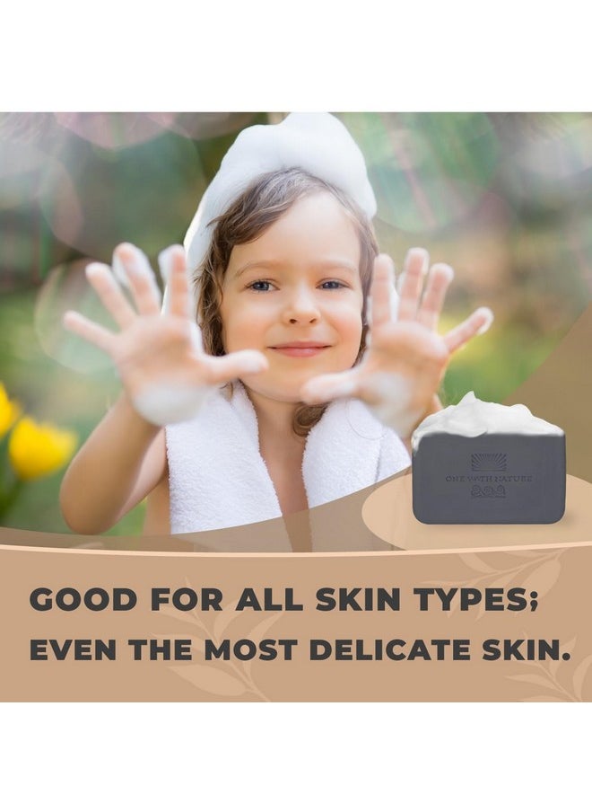 ONE WITH NATURE One With Nature 4Oz 6Pack Charcoal Soap Bar in Gift Box for Face, Body, Acne, All Skin Types - Contains Dead Sea Salt, Activated Charcoal, Shea Butter, Argan Oil and 21 Essential Minerals  - Image 4