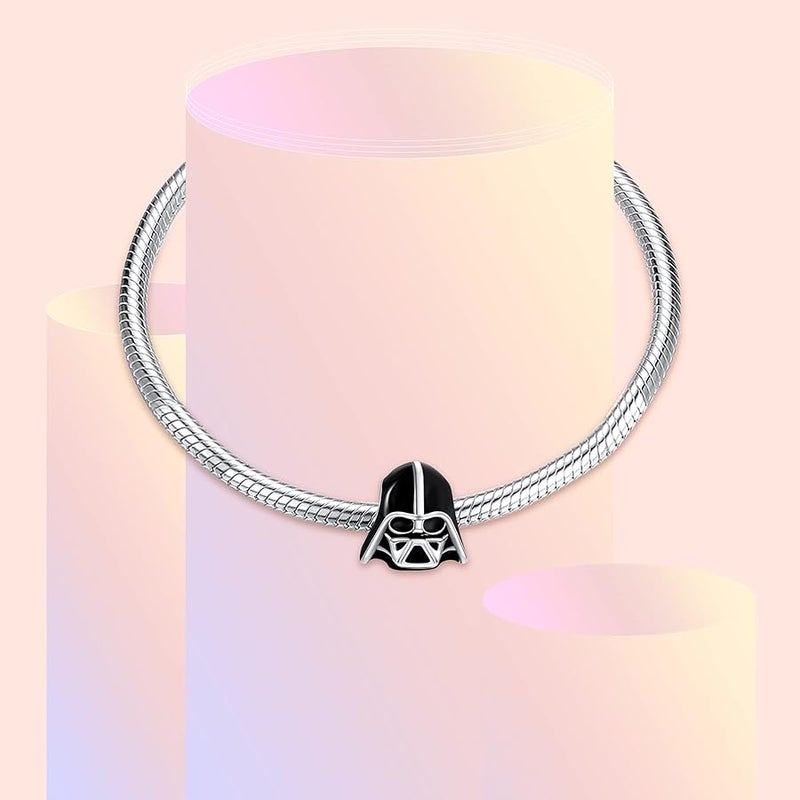 MGIUL Yoda Dangle Charms for Charm Bracelets, 926 Sterling Silver Darth Vader & C-3PO and R2-D2 Openwork Beads Halloween Birthday Jewelry Gift for Girls, Cubic Zirconia - Image 4