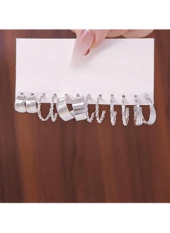 هويتك طقم أقراط فضية مكون من 24 قطعة – مجموعة مجوهرات أنيقة وعصرية  - Image 5