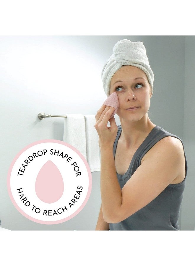 إس آند تي إن سي اسفنجات الوجه لتنظيف وتقشير الوجه ومزيل المكياج القابل لإعادة الاستخدام باللونين الأزرق والوردي، عبوة من قطعتين - Image 3