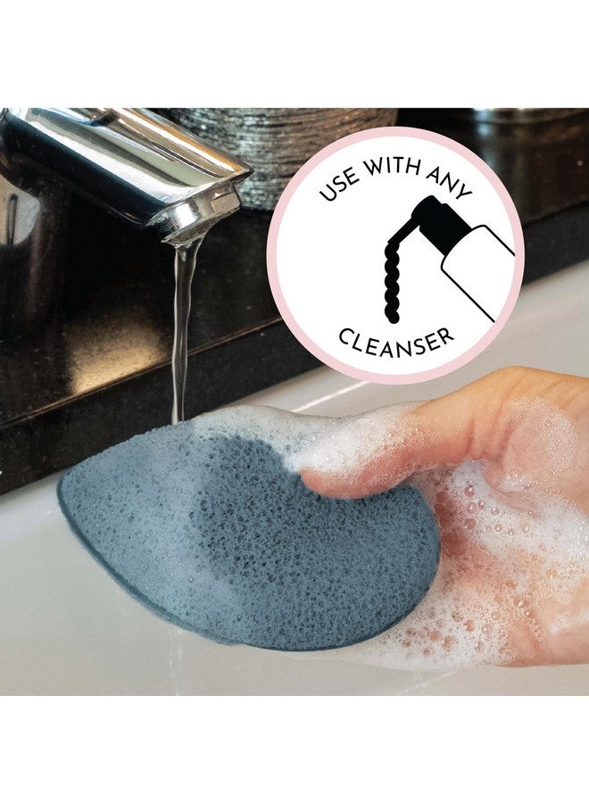 إس آند تي إن سي اسفنجات الوجه لتنظيف وتقشير الوجه ومزيل المكياج القابل لإعادة الاستخدام باللونين الأزرق والوردي، عبوة من قطعتين - Image 4