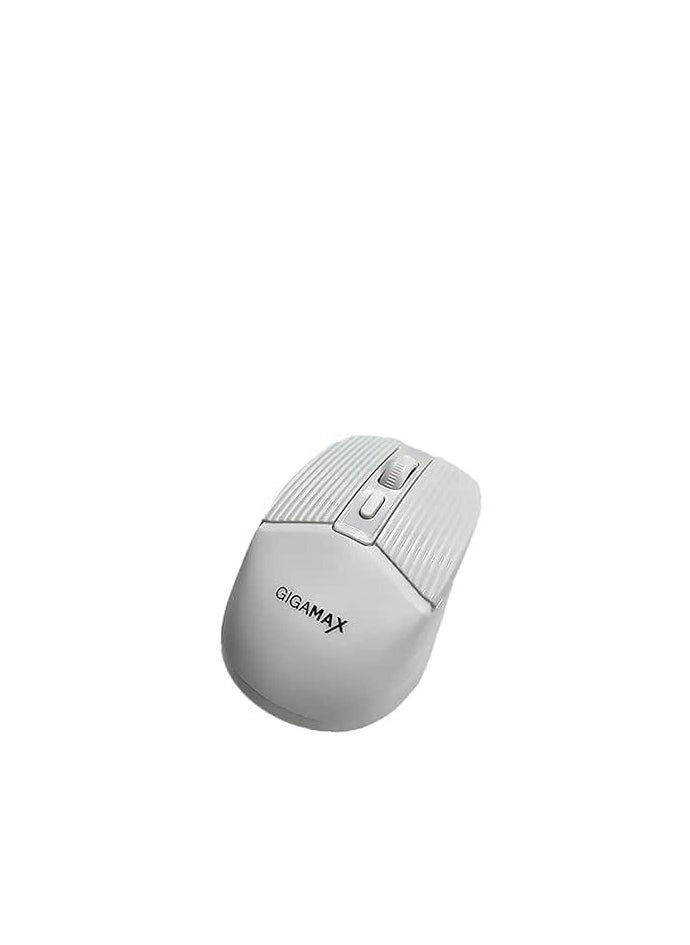 Generic Gigamax G-1600 USB Mouse - Rechargeable Bluetooth Wireless Mouse (Bluetooth 5.2 & USB Receiver), for Laptop/Desktop/Tablet (White) 