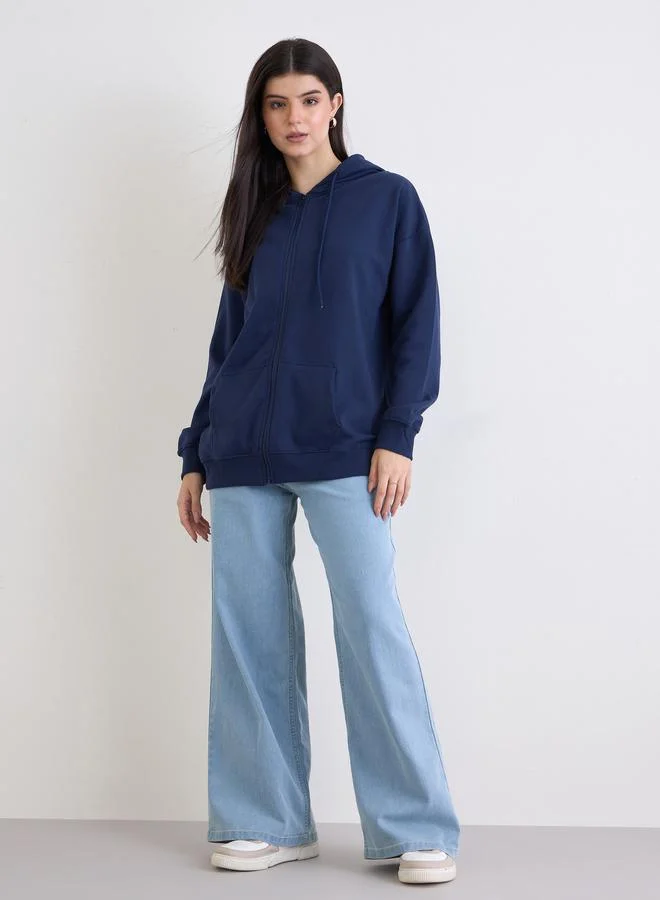 ستايلي هودي فضفاض بتفاصيل سحاب