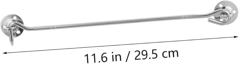 Lifkome قفل النافذة الفولاذي المقاوم للصدأ خطاف 29.5 × 3.4 × 0.6 سم مقاوم للرياح أمان سهل التركيب - Image 3