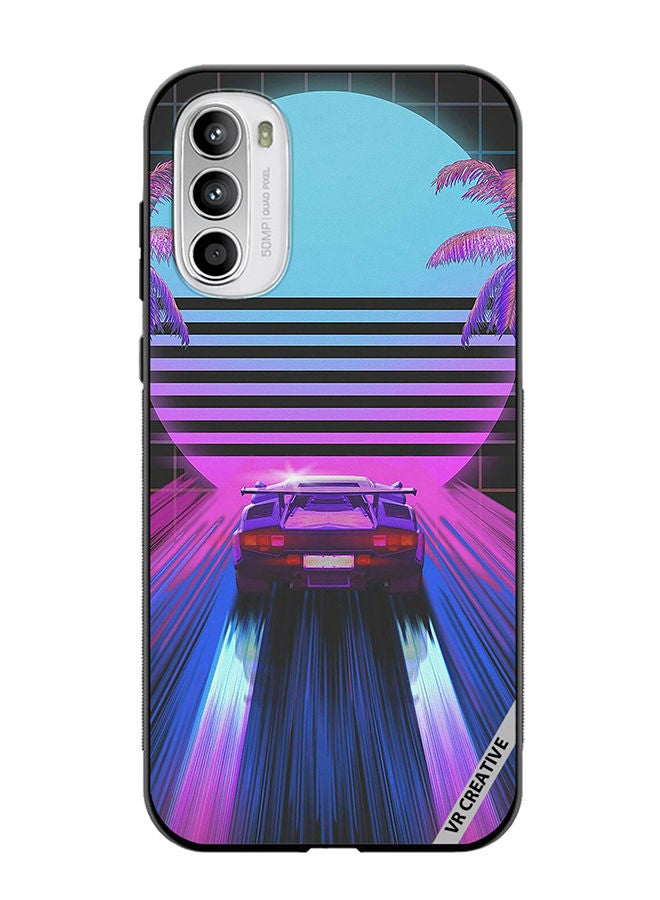 VR CREATIVE Protective Case Cover For Motorola Moto G82 Retro Synthwave Ps4 Design Multicolour - Image 1
