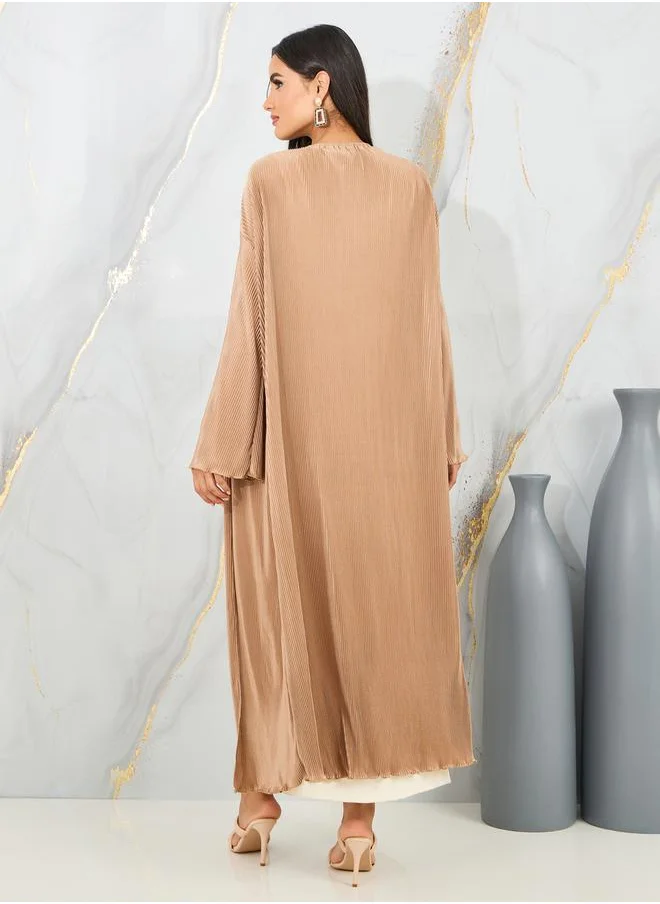 Styli Oversized Plisse Midi Length Kimono