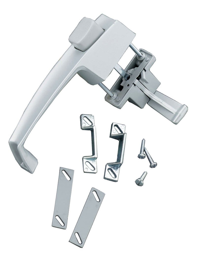 Wright Products Tie Down Push Button Door Latch for Screen and Storm Doors Aluminum Grey