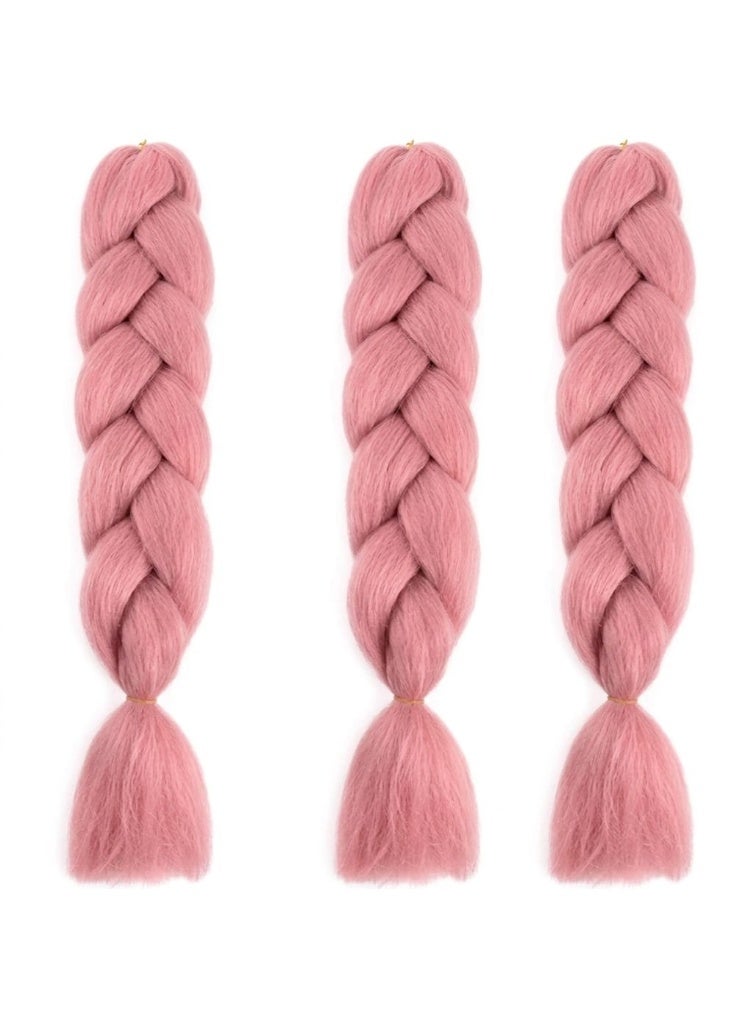 Baby Pink Kanekalon Braiding Hair Extensions for Box Braids & Afro Styles - 60cm Long - Professional Synthetic Hair - Image 1