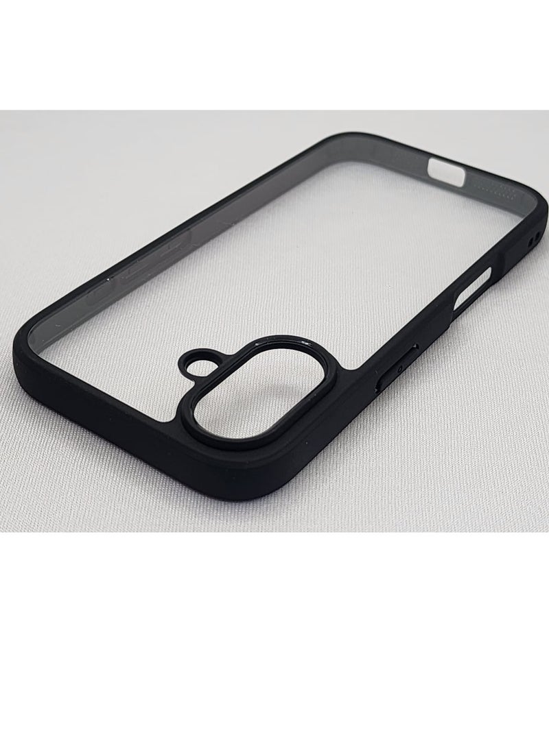 Iphone 16 Magic Mask Case - Full Protection, Clear Back, Smooth Buttons - Black - Image 1