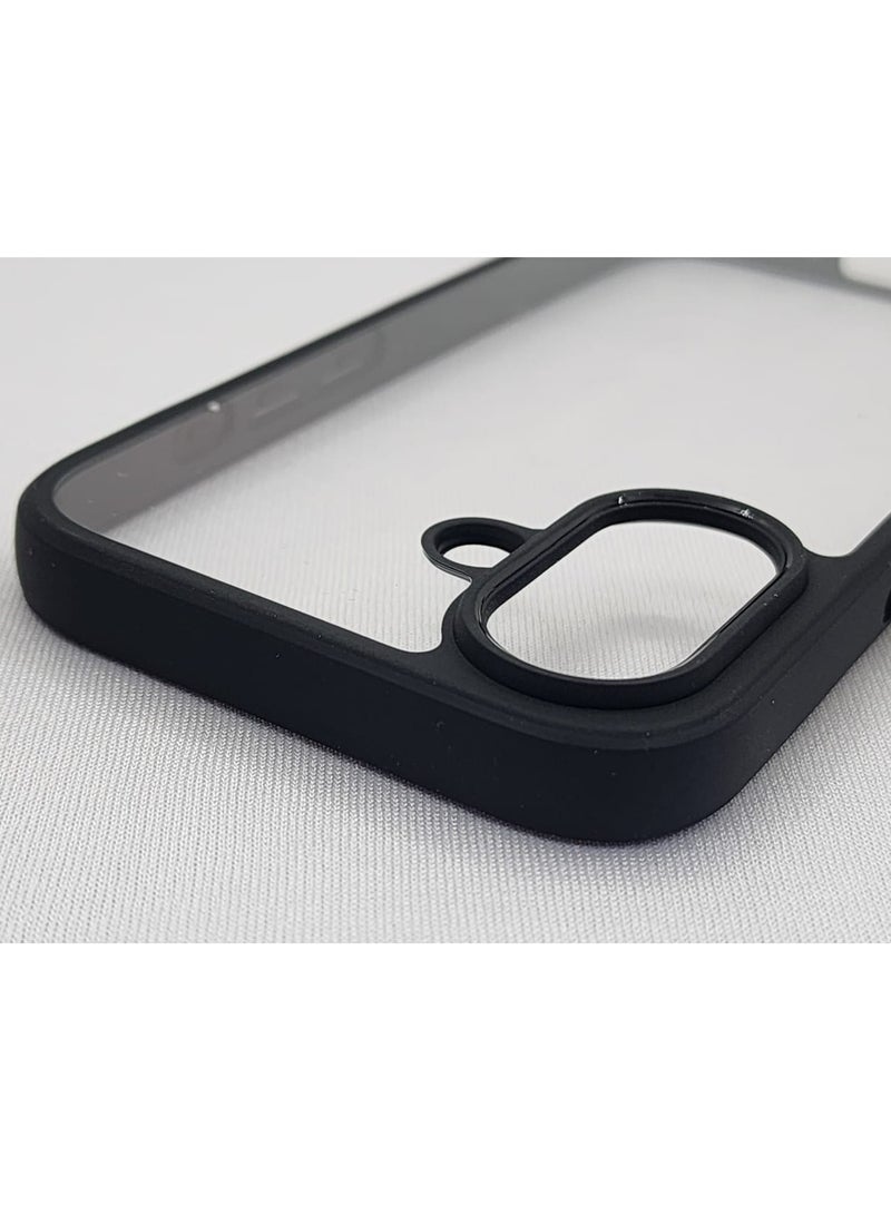 Iphone 16 Magic Mask Case - Full Protection, Clear Back, Smooth Buttons - Black - Image 2