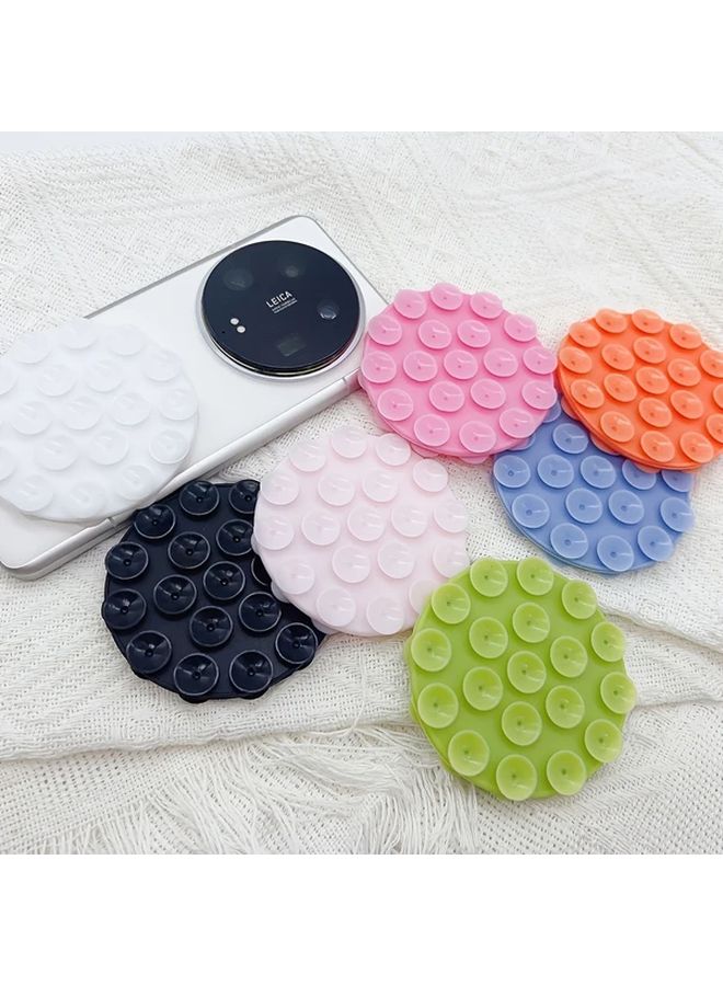 Orange Round Phone Holder with 19 Suction Cups Strong Adhesive Non Slip Stand - Image 2
