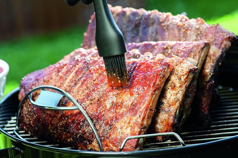 Weber Original Rib Rack for Grilling and Roasting Small Compact Steel BBQ Accessory for Even Cooking and Airflow Durable Meat Smoker Stand for Charcoal and Gas Grills Silver Finish - Image 3