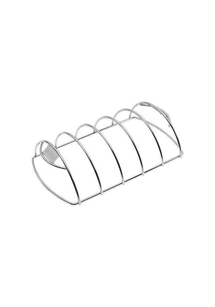 Weber Original Rib Rack for Grilling and Roasting Small Compact Steel BBQ Accessory for Even Cooking and Airflow Durable Meat Smoker Stand for Charcoal and Gas Grills Silver Finish - Image 4