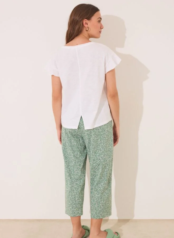 women'secret Capri Pyjamas 100% Ivory Cotton