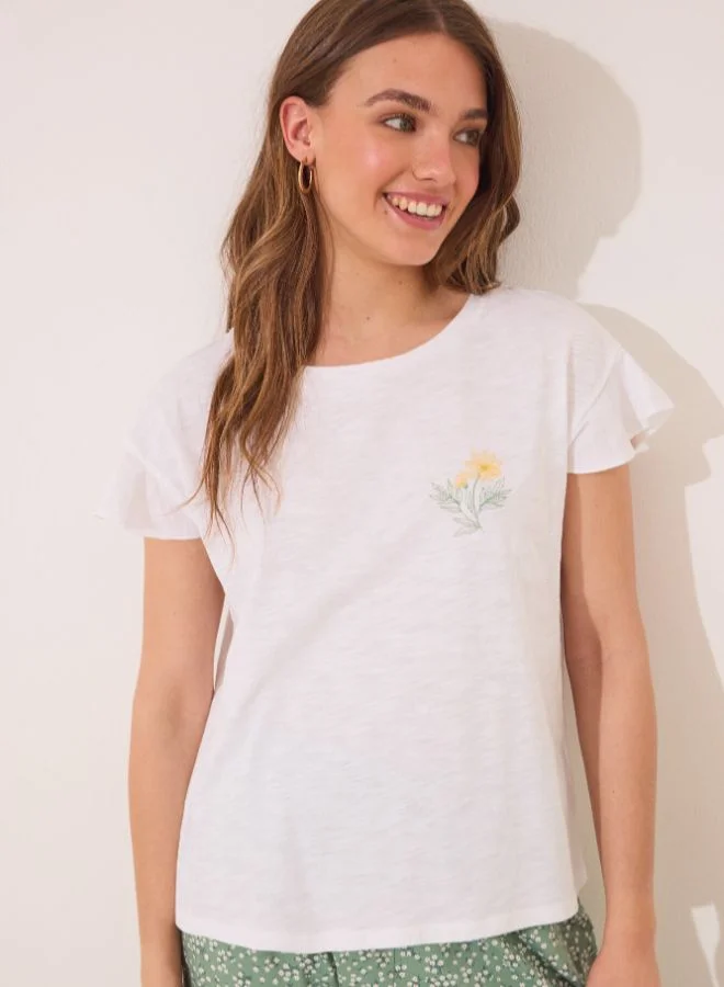 women'secret Capri Pyjamas 100% Ivory Cotton