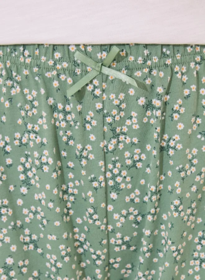women'secret Capri Pyjamas 100% Ivory Cotton