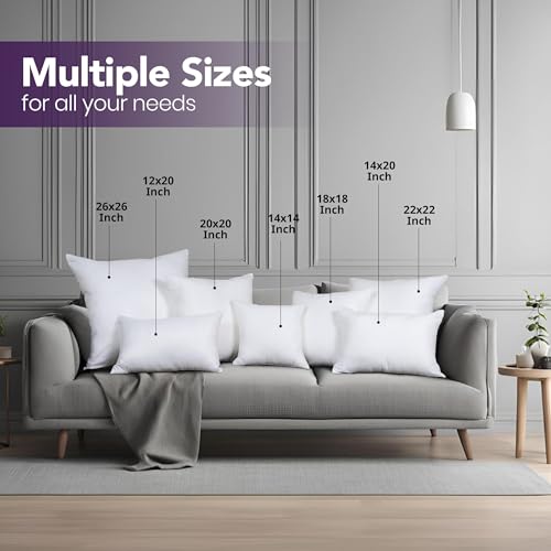 Utopia Bedding Throw Pillows Insert (Pack of 2, White) - 14 x 14 Inches Bed and Couch Pillows - Indoor Decorative Pillow - Image 2