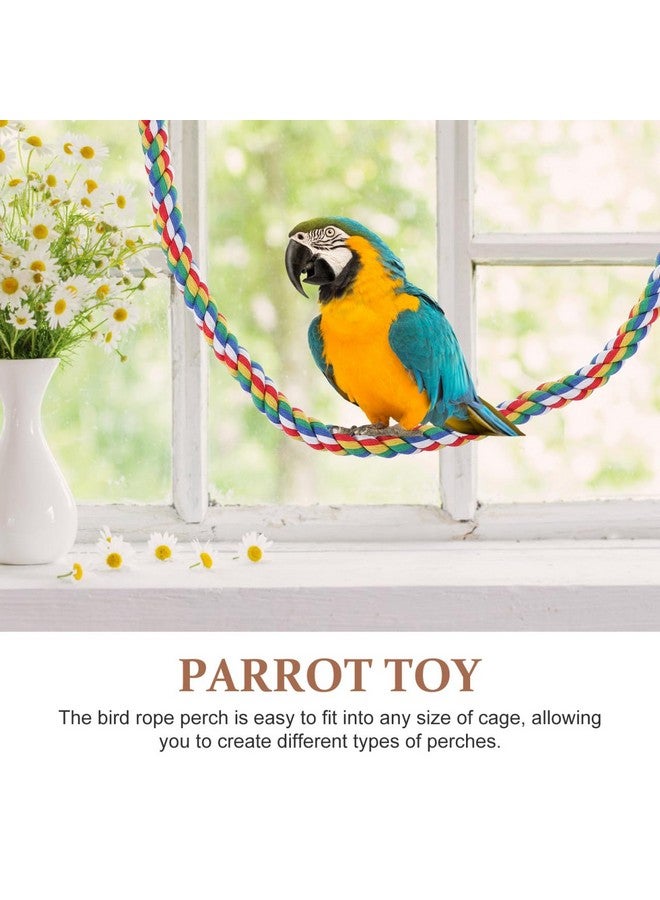 Hemobllo Colorful Cotton Rope Bird Perch Stand - Climbing Rope Toys for Parrots, Cockatiels, Parakeets & Budgies - Image 4