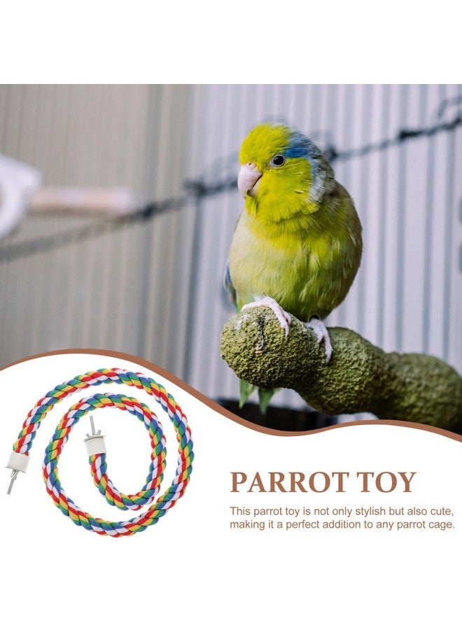 Hemobllo Colorful Cotton Rope Bird Perch Stand - Climbing Rope Toys for Parrots, Cockatiels, Parakeets & Budgies - Image 3
