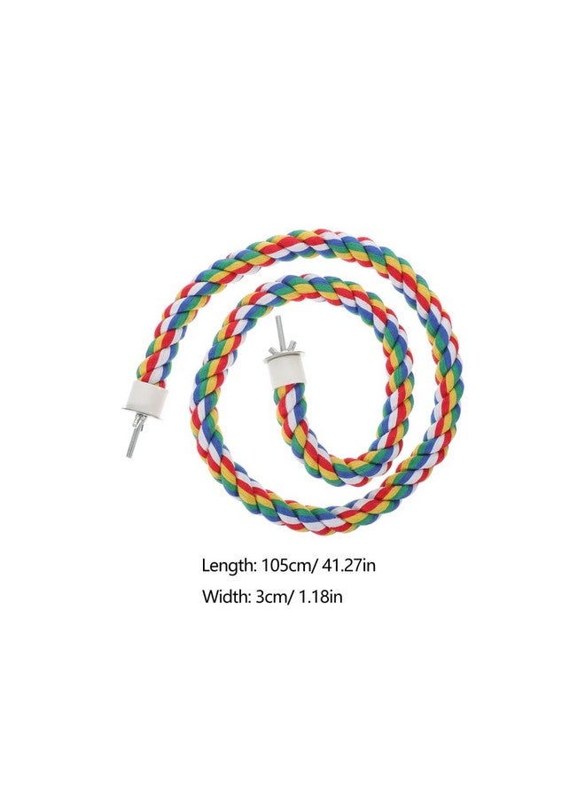 Hemobllo Colorful Cotton Rope Bird Perch Stand - Climbing Rope Toys for Parrots, Cockatiels, Parakeets & Budgies - Image 2