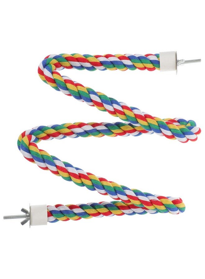 Hemobllo Colorful Cotton Rope Bird Perch Stand - Climbing Rope Toys for Parrots, Cockatiels, Parakeets & Budgies - Image 1