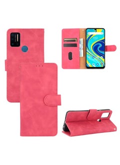 Case Cover For UMIDIGI A7 Pro Solid Color Skin Feel Magnetic Buckle Horizontal Flip Calf Texture PU Leather Case with Holder & Card Slots & Wallet Rose Red