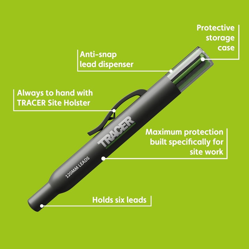 Tracer 6x Replacement Lead Dispenser (including 4x 2B Dark Graphite Replacement Leads and 2x Yellow Alternative Leads) - Image 2