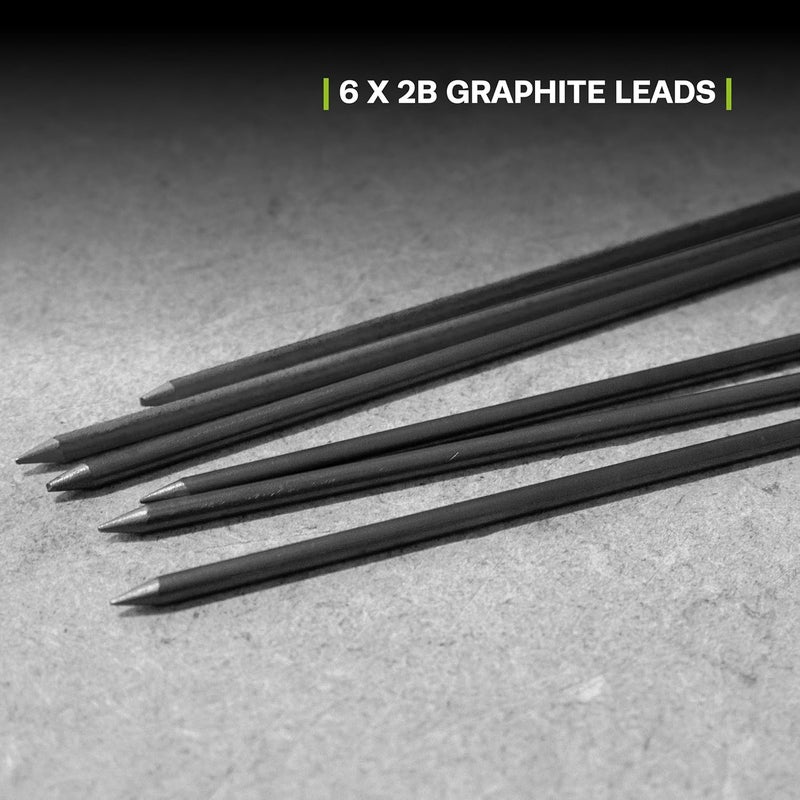 Tracer 6x Replacement Lead Dispenser (including 4x 2B Dark Graphite Replacement Leads and 2x Yellow Alternative Leads) - Image 4